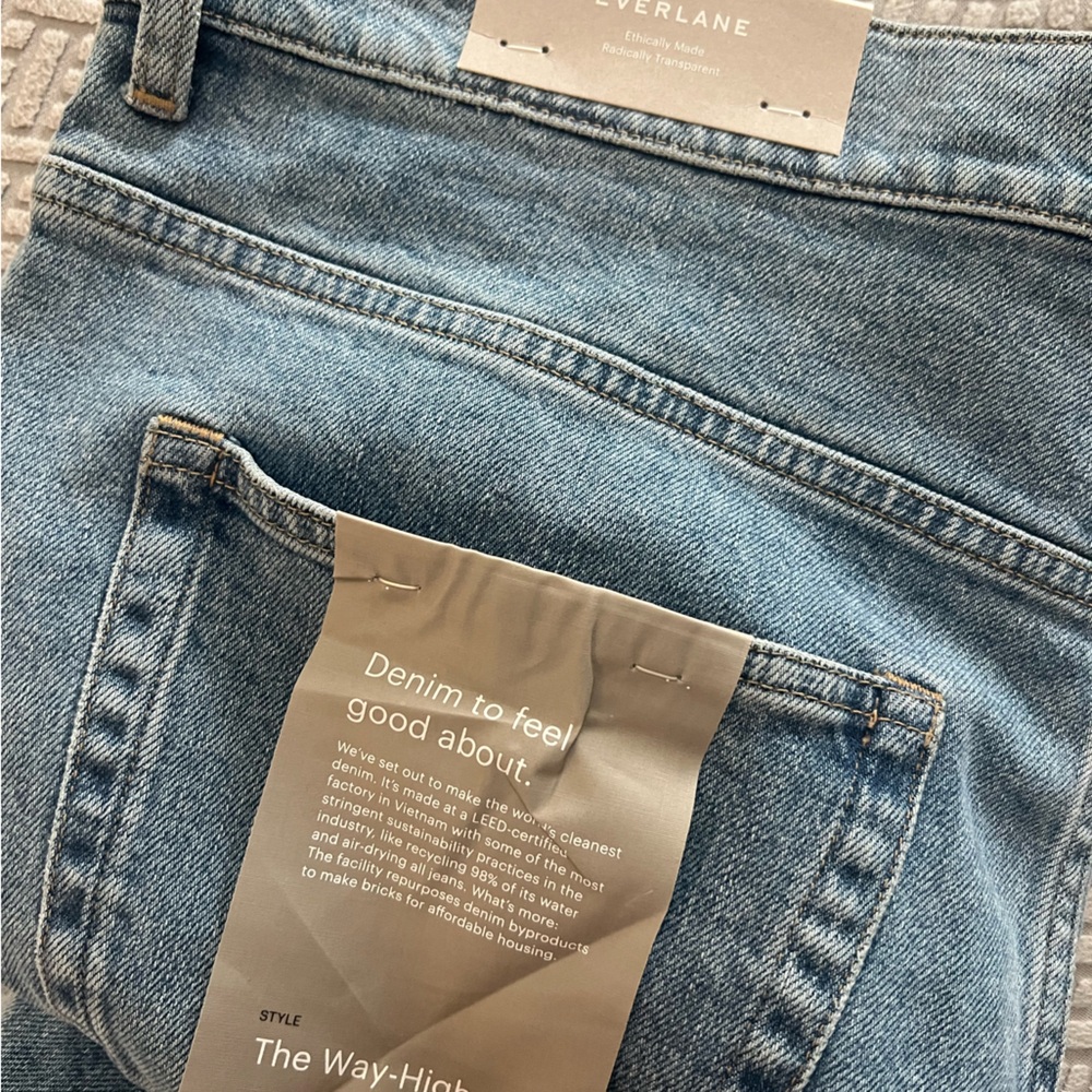 Everlane Light Blue Denim Way High High-Waisted Boyfriend Jeans